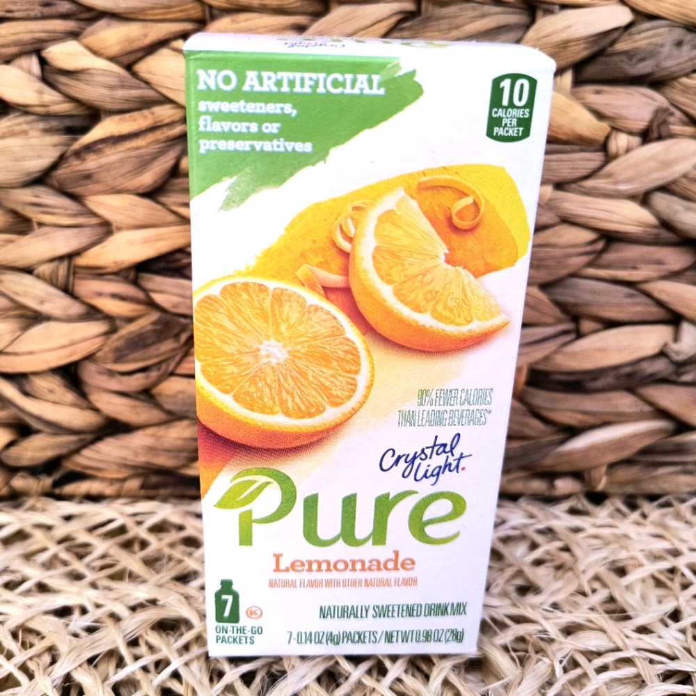 Crystal Light PURE Lemonade, 7-0.14oz On-the-Go Packets, NEW SEALED